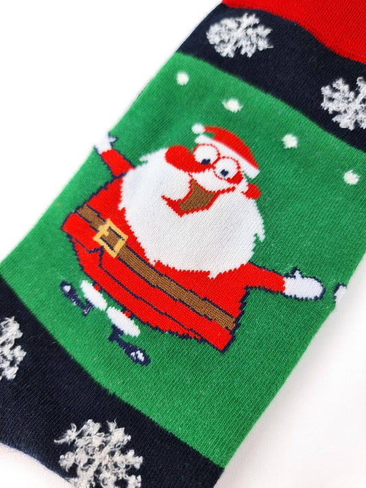 Sokken „Kerstman met zeer magere benen”: 36-40 (4,5-7,5) sokken met kerstman