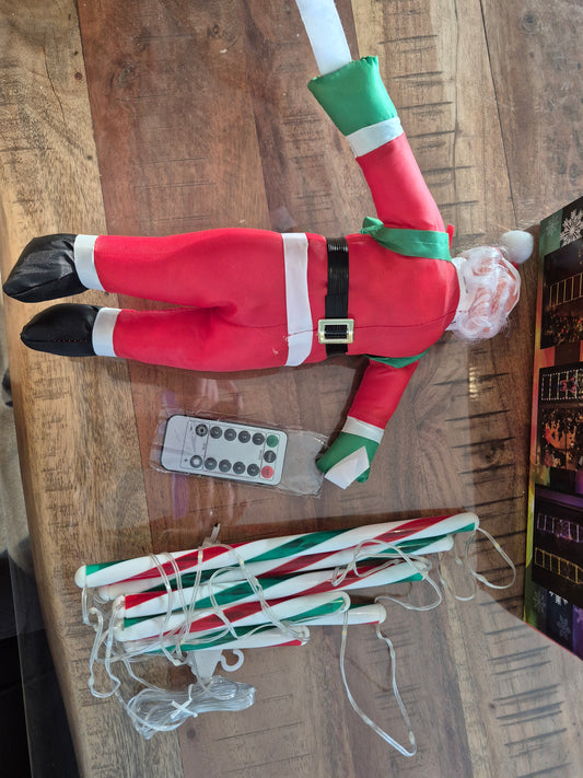 Led ladder met kerstman