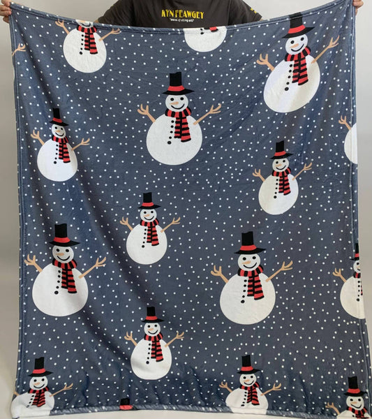 Plaiddeken warme deken voor Kerstmis: Sneeuwpop