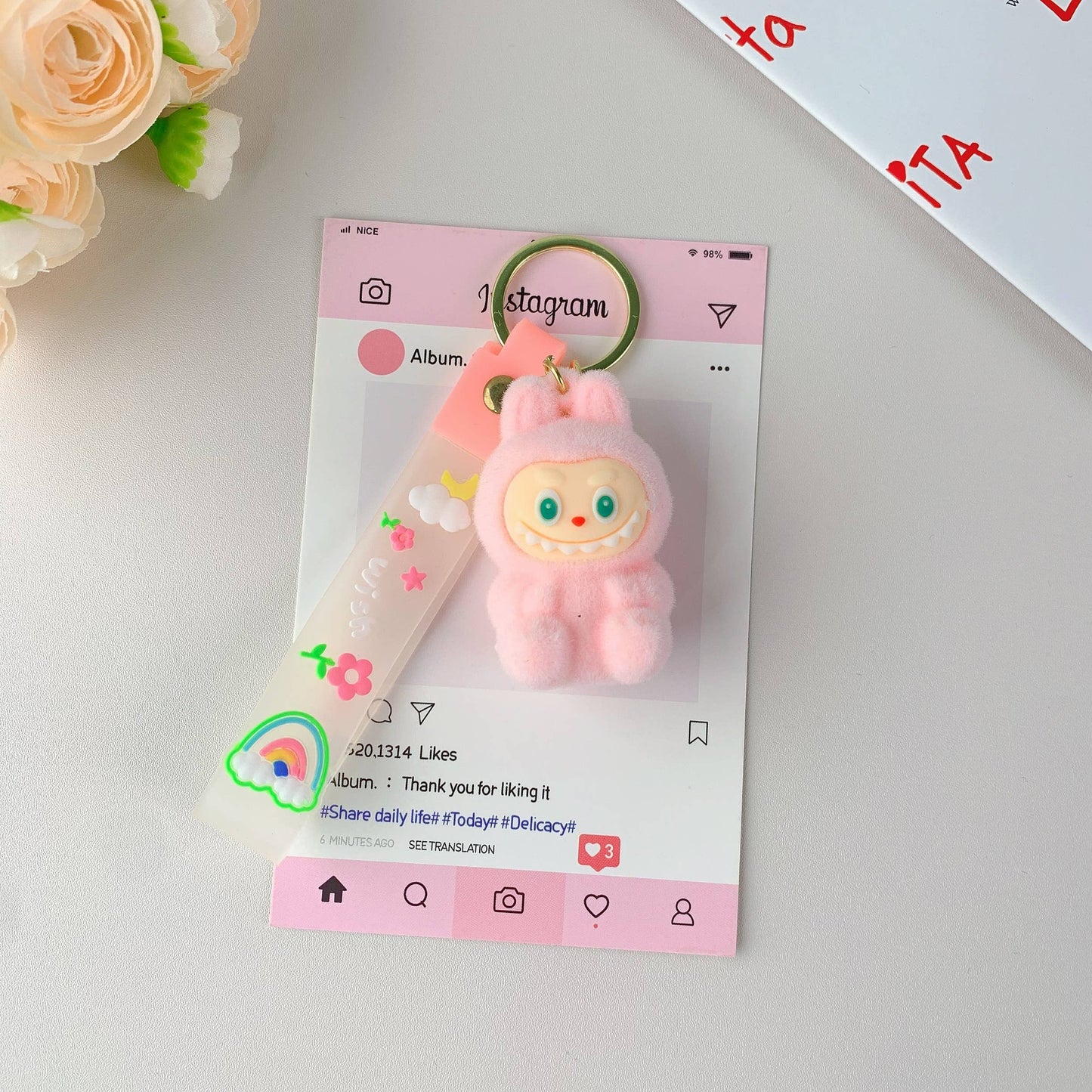 Schattige Pop Sleutelhanger voor jong en oud – Tasbedel: Veelkleurig