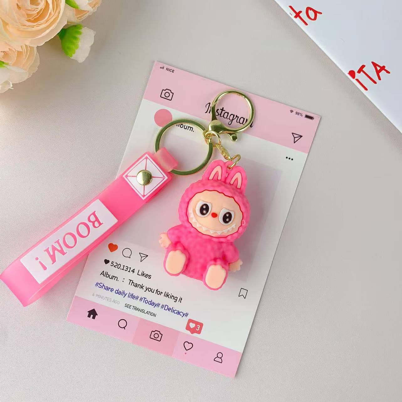 Schattige Pop Sleutelhanger voor Meisjes – Tashanger: Veelkleurig