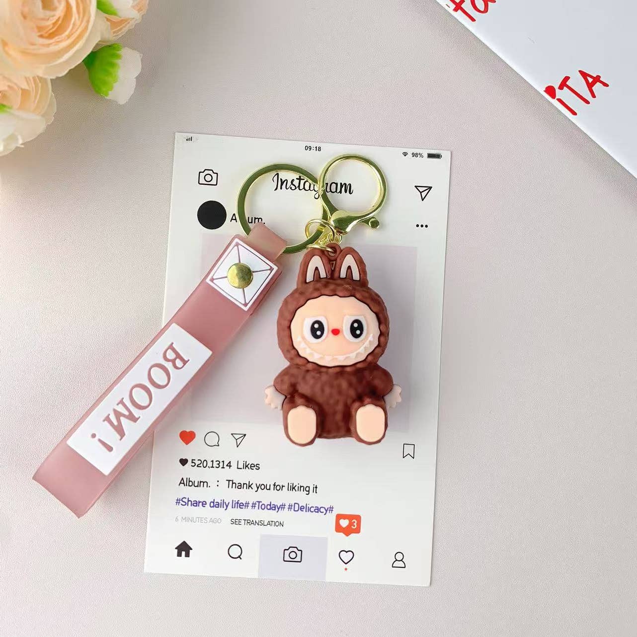 Schattige Pop Sleutelhanger voor Meisjes – Tashanger: Veelkleurig