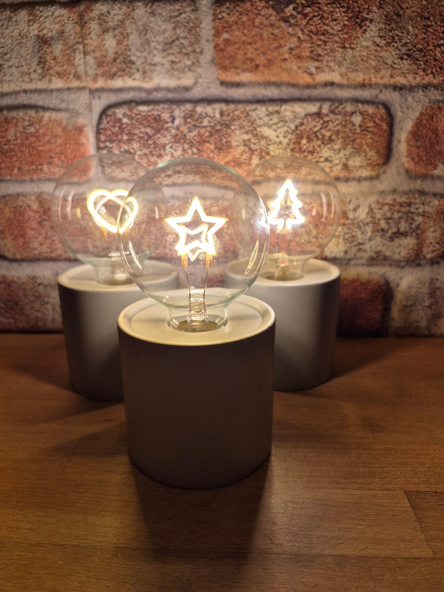 Lamp met motief, kerstmis, 8,5 x 16 cm hart ster of kerstboom